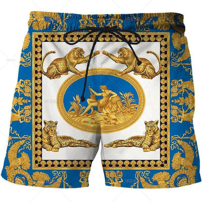 Luxurious 3D Printed Men’s Board Shorts - Hip Hop Beachwear for Summer - Buy Center