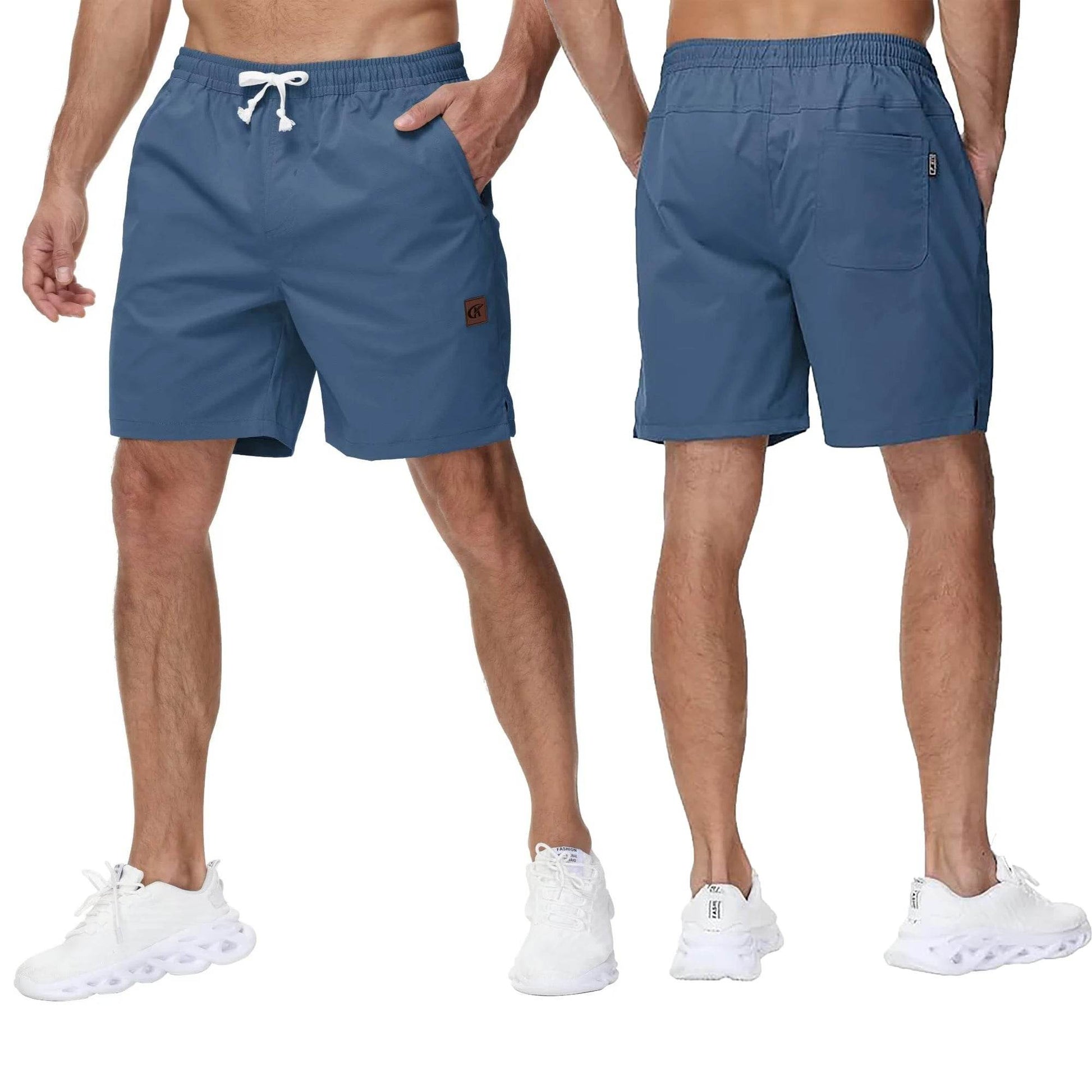 Men's Casual Twill Shorts - 7 Inch Stretch Cargo with Zipper Pockets - Buy Center