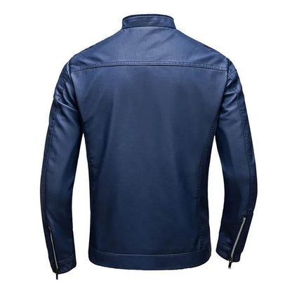 FAVOCENT Stand Collar Men's Leather Jacket - Casual Slim Fit Fashion 2024 - Buy Center