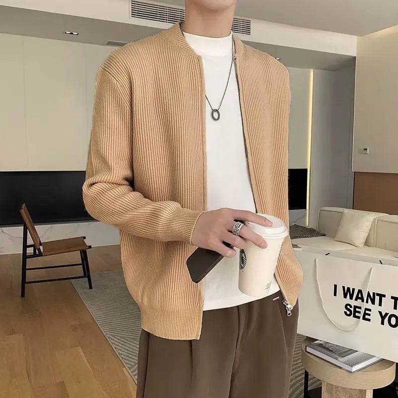 WQAFVG Men's Thick V-Neck Knitted Cardigan - Casual Autumn Winter Style - Buy Center