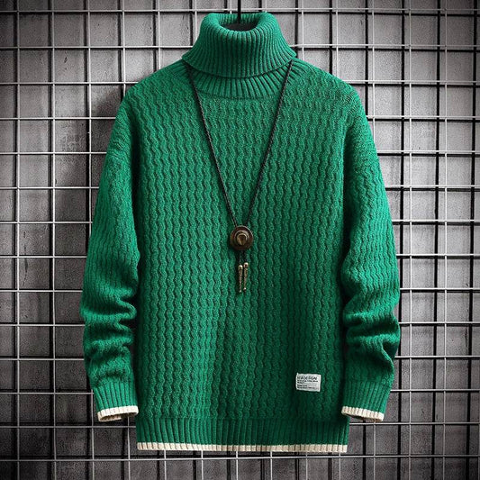 4XL-M Winter Mens Turtleneck Sweater Trend Thick Bottoming Sweater Men Solid Color Casual Jumper Sweater Male Warm Pullovers - Buy Center