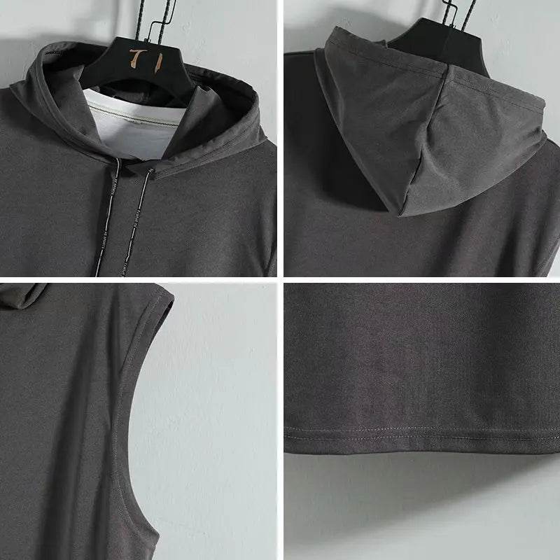 2023 Men's Hooded Sleeveless Cardigan Vest - Plus Size S-4XL Streetwear - Buy Center