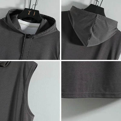 2023 Men's Hooded Sleeveless Cardigan Vest - Plus Size S-4XL Streetwear - Buy Center