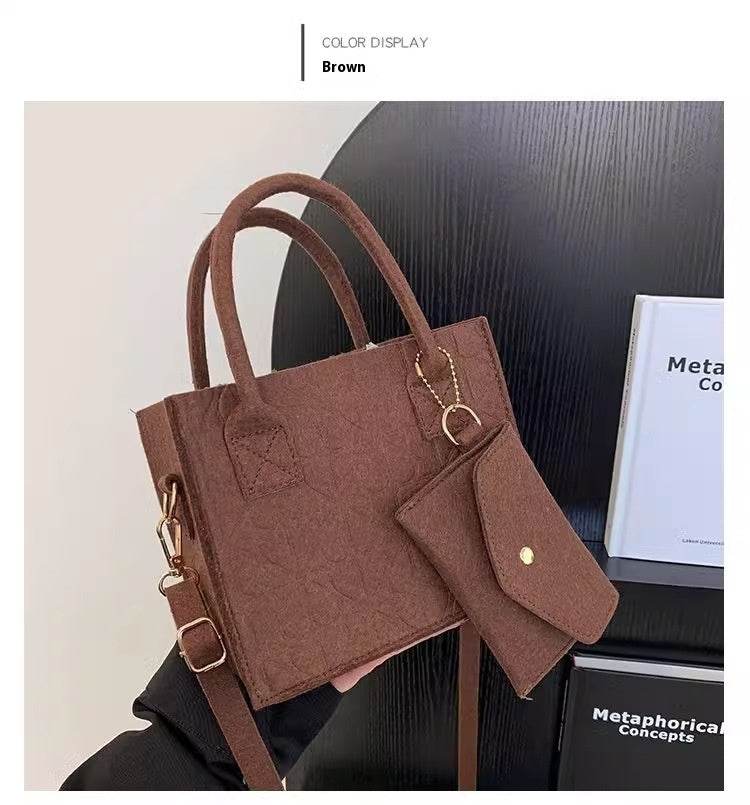Buycenter Women's Fashion Felt Handbag - Stylish Small Shoulder Bag - Buy Center