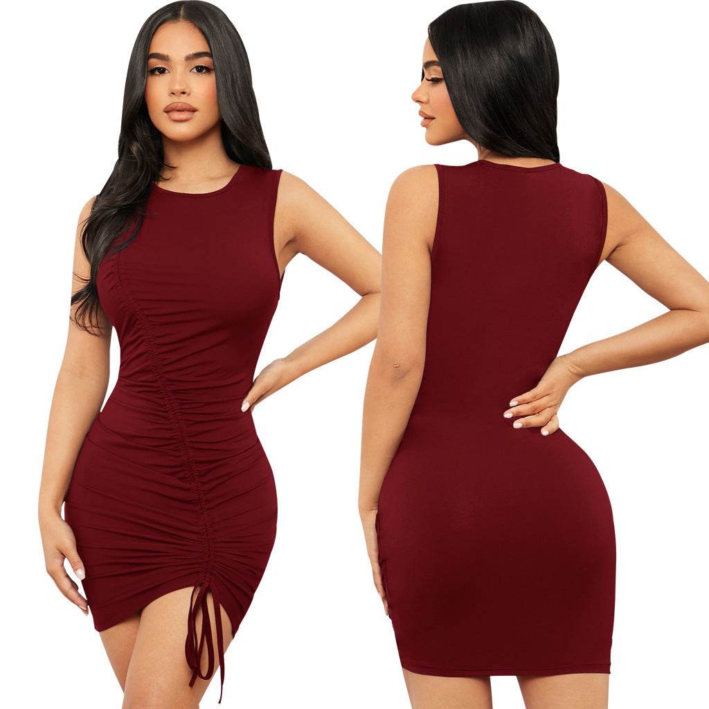 Buycenter Women's Solid Color Ruffle Dress - Stylish Sleeveless Jumpsuit - Buy Center