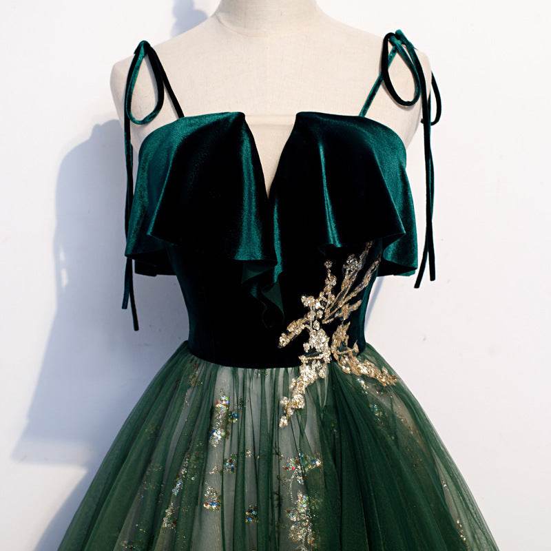 Buycenter Dark Green Long Evening Dress - Sleek Sleeveless Design - Buy Center