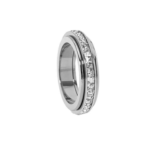 Starry Ring for Women - Luxury Rotatable Titanium Steel in Silver & Gold - Buy Center