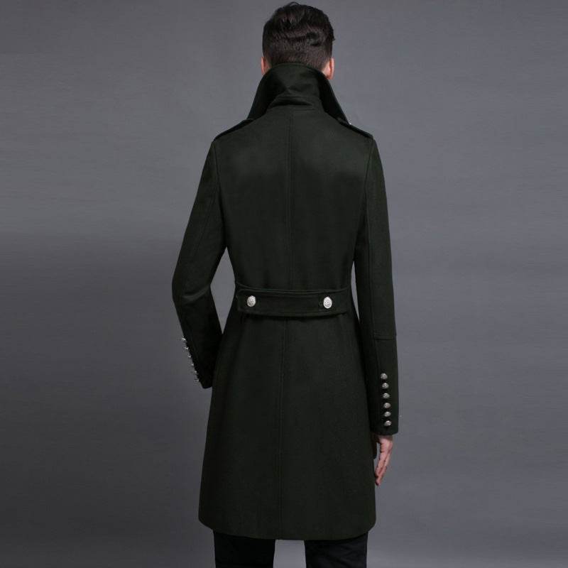 Buycenter Double-Row Woolen Coat for Men - Stylish & Comfortable Trench - Buy Center