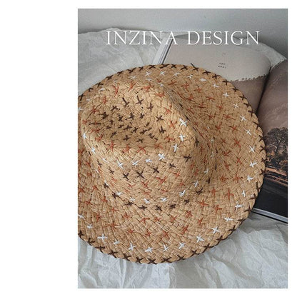 Retro Western Cowboy Straw Hat - Unisex Fashion Accessory for All Seasons - Buy Center