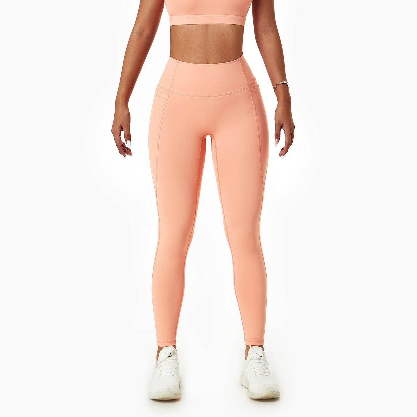 Buycenter Lulu Nude Yoga Bra Set - Shockproof Sports Bra & Leggings - Buy Center