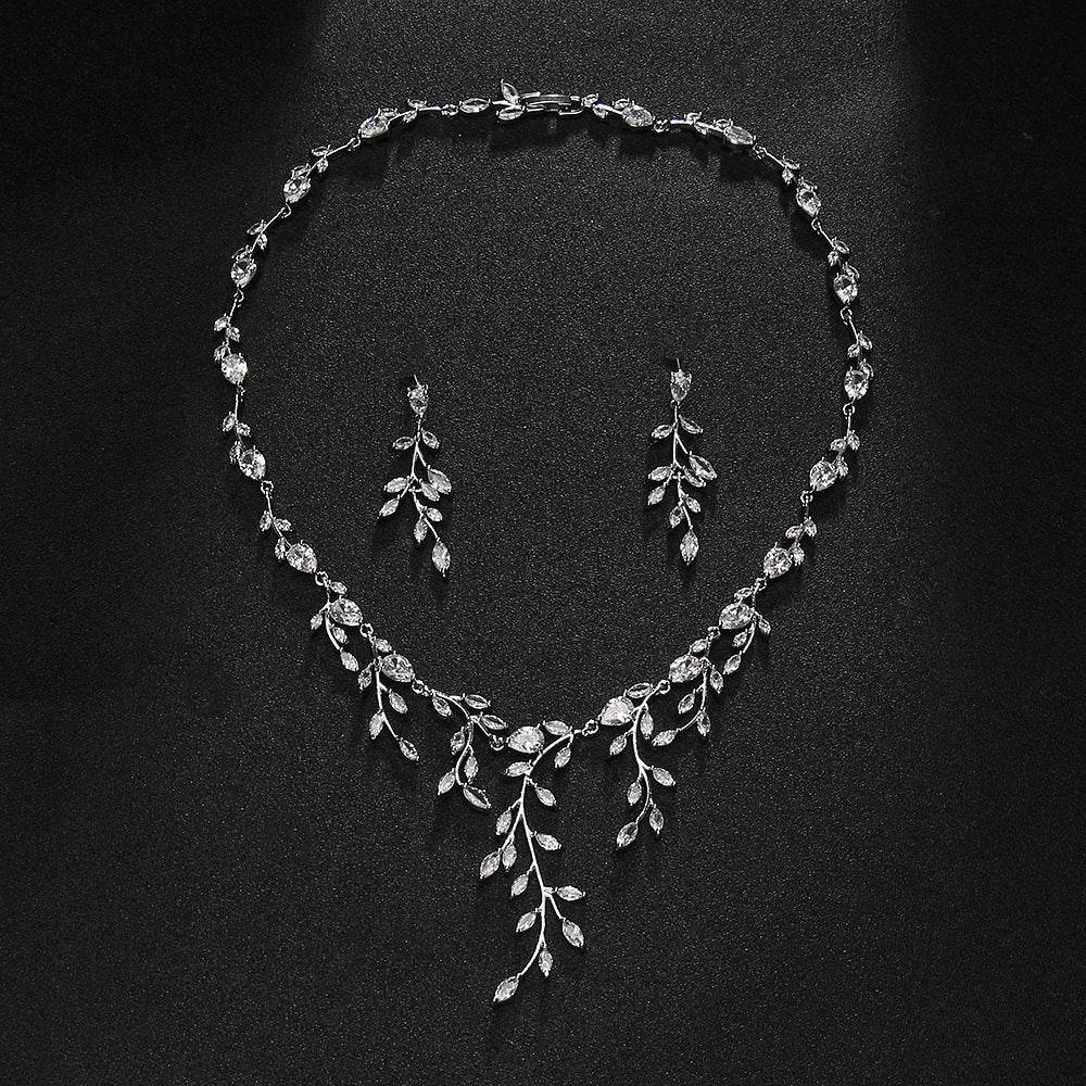Buy Center Minimalist Zircon Necklace & Earrings Set - Fashion Jewelry - Buy Center