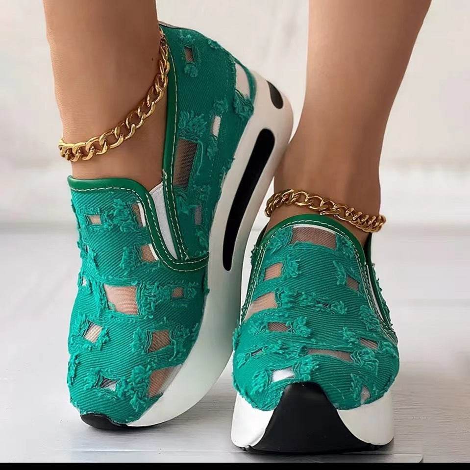 Plus Size Wedge Flats for Women - Breathable Hidden Heels, Stylish Colors - Buy Center