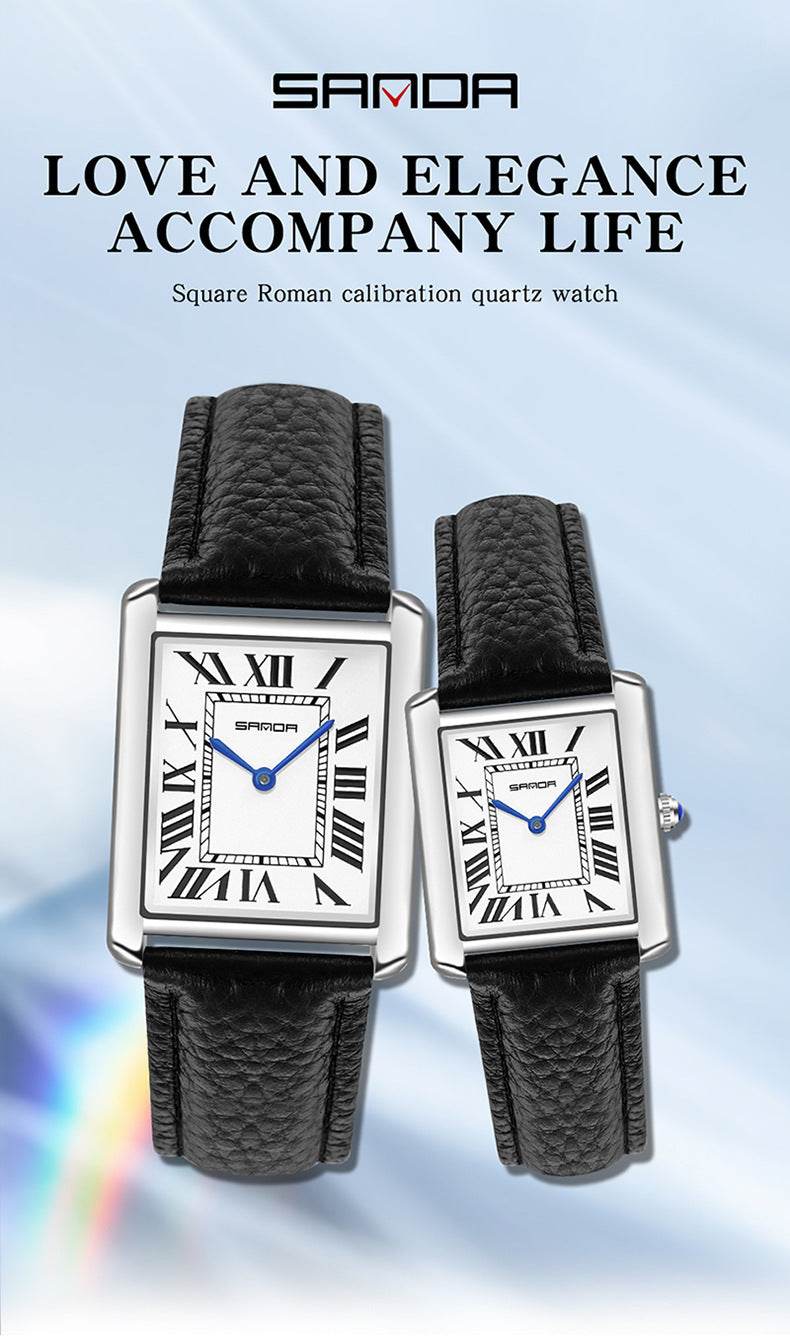 Roman Scale Waterproof Couple Watch - Trendy Fashionable Accessory 2025 - Buy Center