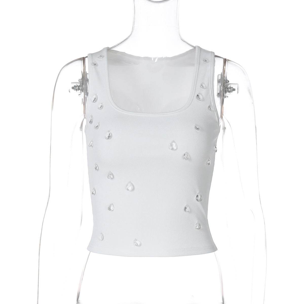 Women's Slim Fit U Collar Top - Trendy Midriff Baring Style for 2025 - Buy Center