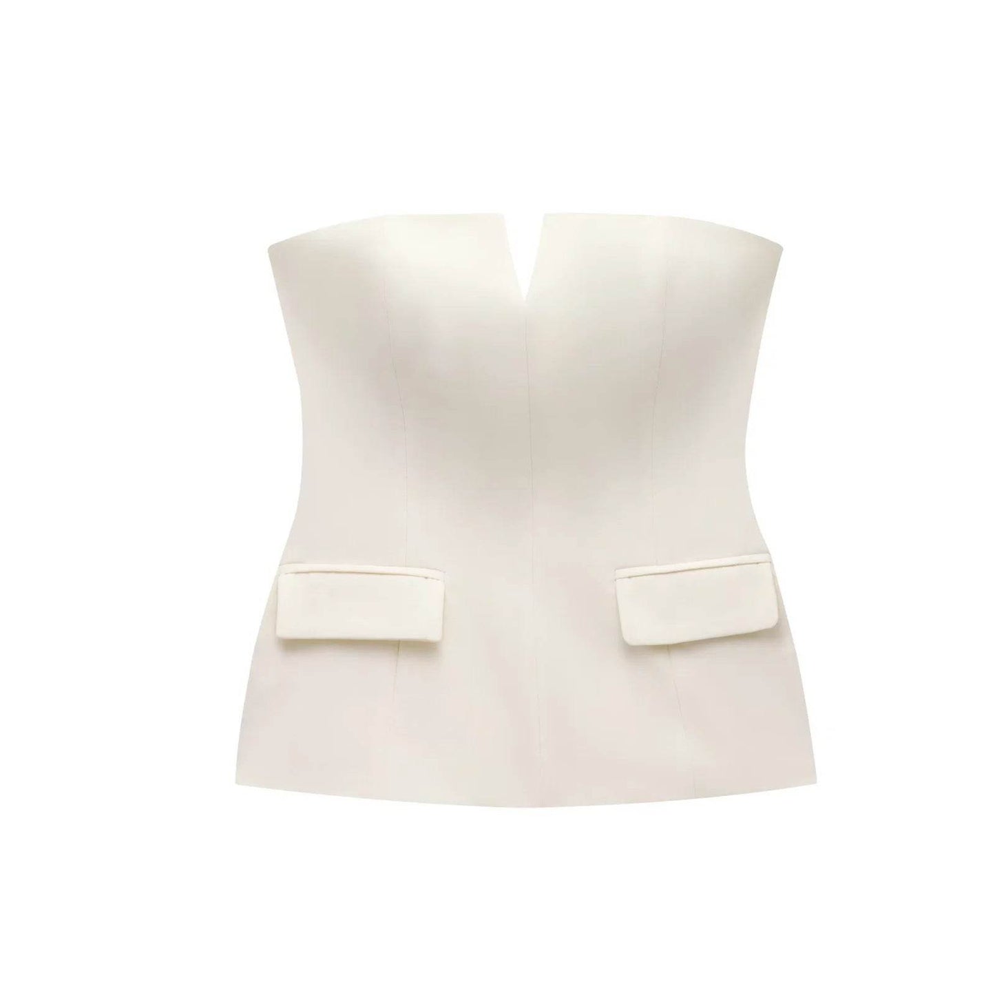 Buycenter Solid Color Strapless Tube Top - Slim Fit Women's Camis - Buy Center