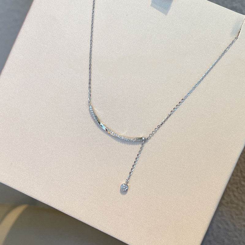 Buycenter Sterling Silver Necklace - Elegant Smile Tassel Design - Buy Center