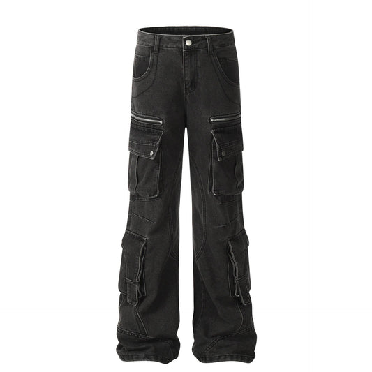 Trendy Multi-Pocket Cotton Overalls for Teens - Casual Solid Color Style - Buy Center