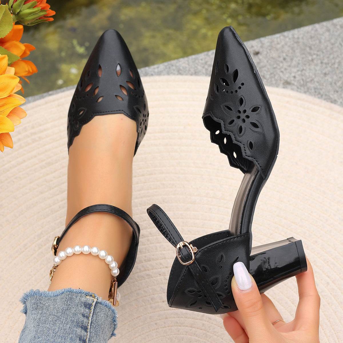 Stylish Women's High-Heeled Sandals - Casual Mid Heel Comfort - 2025 - Buy Center