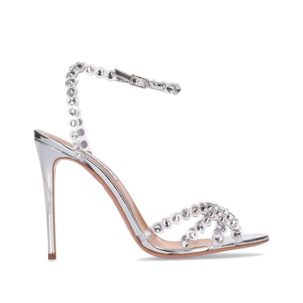 Buycenter Elegant Jelly Diamond Stiletto Heels - Stylish Round Toe Pumps - Buy Center