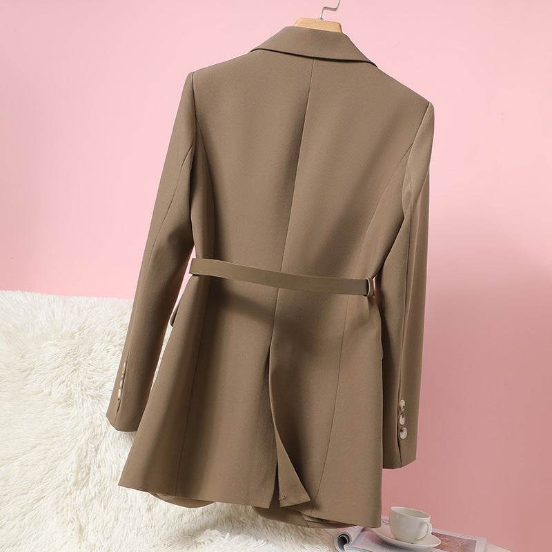 Buycenter Women's Straight Tube Suit Jacket - Long Sleeve Wool Blend - Buy Center
