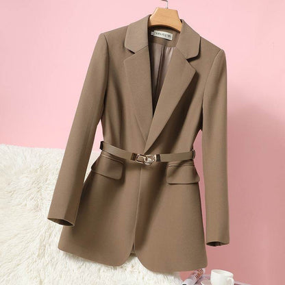 Buycenter Women's Straight Tube Suit Jacket - Long Sleeve Wool Blend - Buy Center
