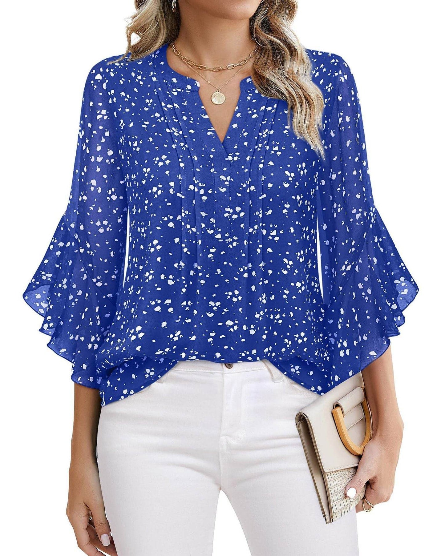 Buycenter Lotus Leaf 3/4 Sleeve Top - Loose Fit, Solid Colors Available - Buy Center