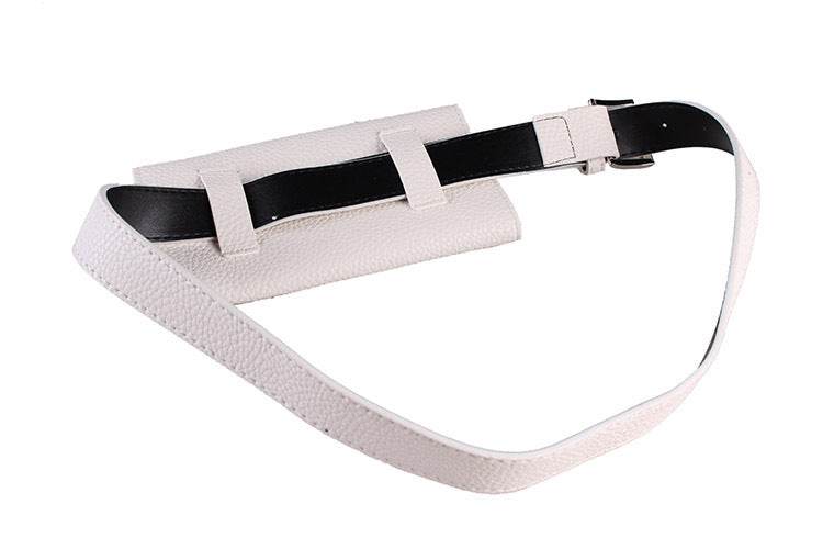 Litchi Pattern Mobile Phone Waist Bag - Stylish Imitation Leather Belt Bag - Buy Center