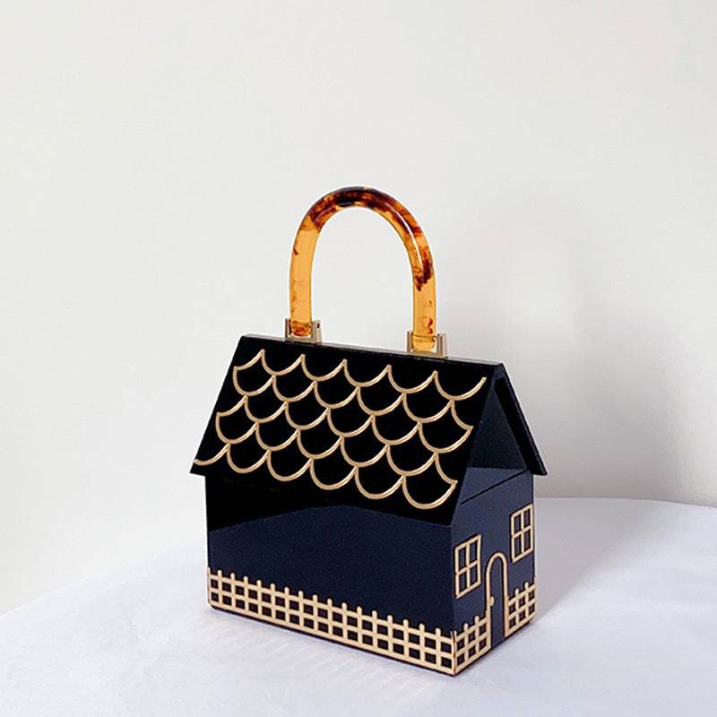 Large Capacity Acrylic Handbag - Elegant Lock Clutch for Upscale Events - Buy Center