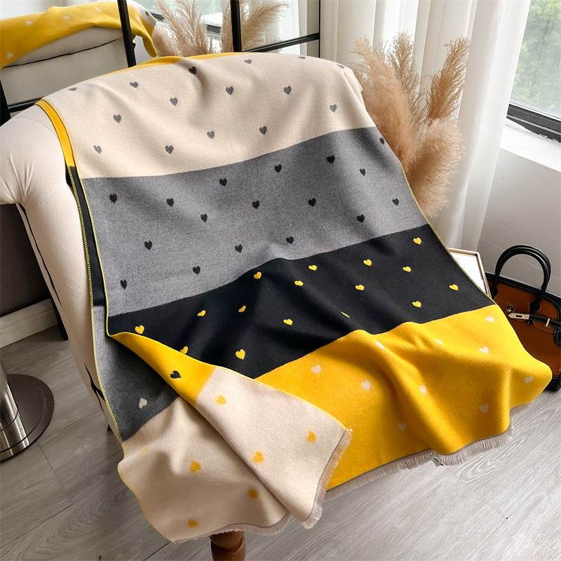 Women's Cashmere Scarf - Double-Sided Warm Love Print for Winter Style - Buy Center