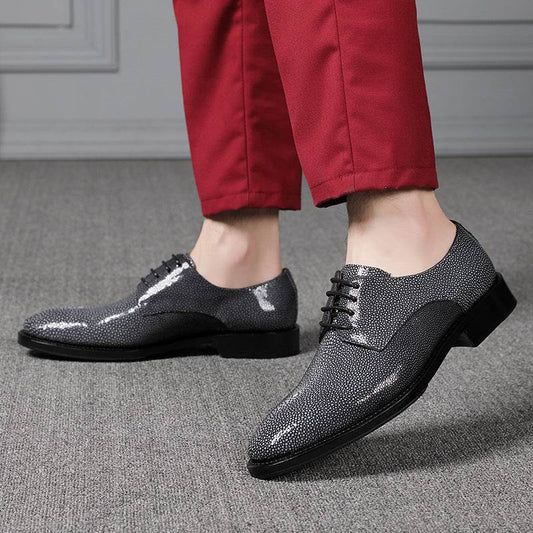 Buycenter Pearl Fish Skin Men's Formal Shoes - Stylish Low Heel Design - Buy Center