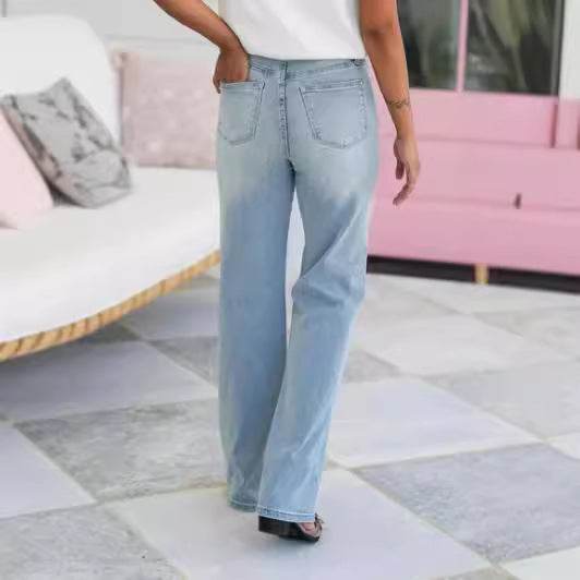 Light Blue High Waist Jeans for Women - Stylish & Comfortable Fit - Buy Center