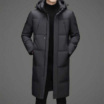 Stylish Men's Thick Duck Down Jacket - Detachable Hat & Warm Design - Buy Center