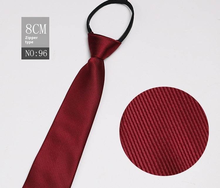 Black Striped Blue Business Tie - Lazy Zip Closure for Easy Wear - Buy Center