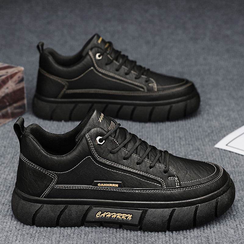Men's Casual Leather Shoes - Height Increasing Thick Bottom Design - Buy Center