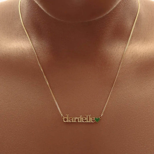 Ladies Heart-Shaped Name Pendant Necklace - Silver & Gold Options - Buy Center