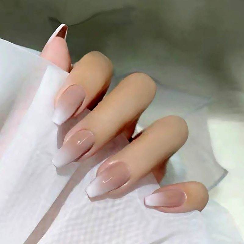 Matte Frosted Almond Nail Glitters - 24 Piece Set with Glue for DIY - Buy Center