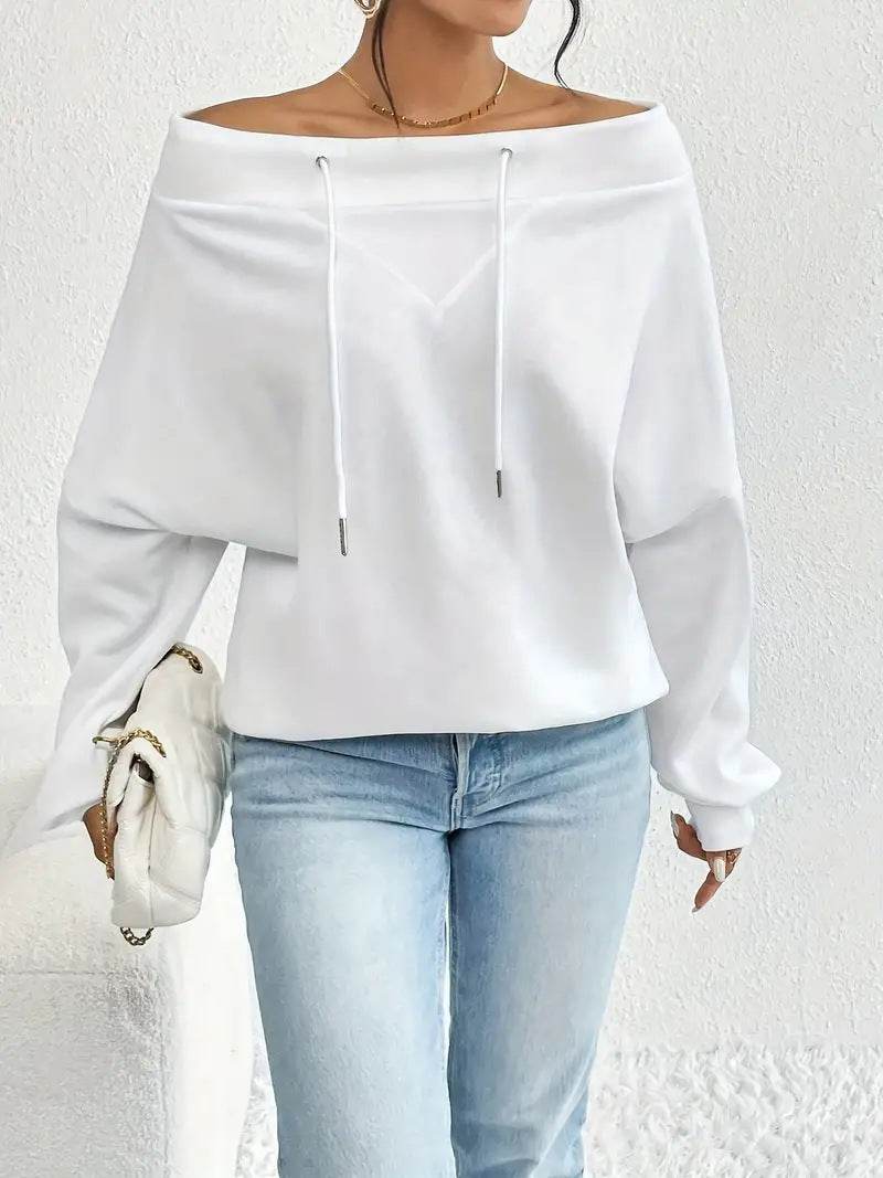 Buycenter Women's Casual Loose Off-the-Shoulder Top - Sizes 1XL to 5XL - Buy Center