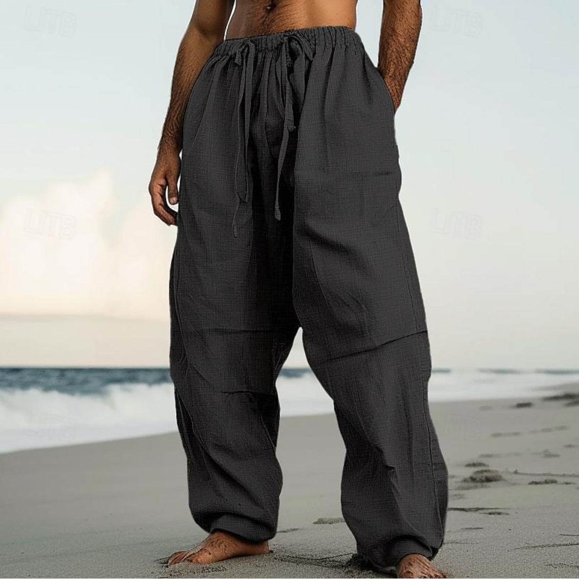 Comfortable Beach Straight-Leg Pants - Stylish Cotton Blend for Daily Wear - Buy Center