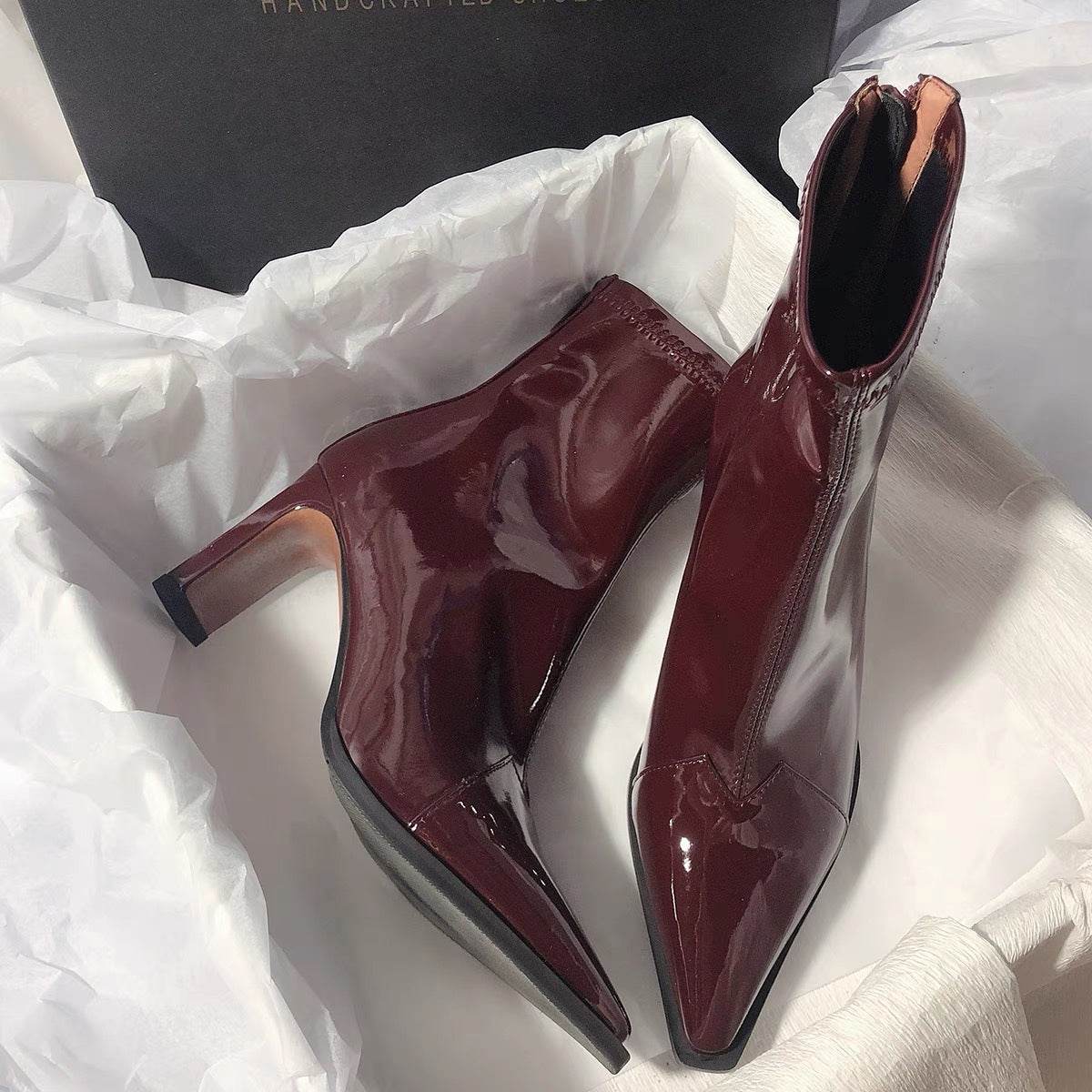 Women's Retro Patchwork Ankle Boots - Stylish Solid Color Footwear - Buy Center