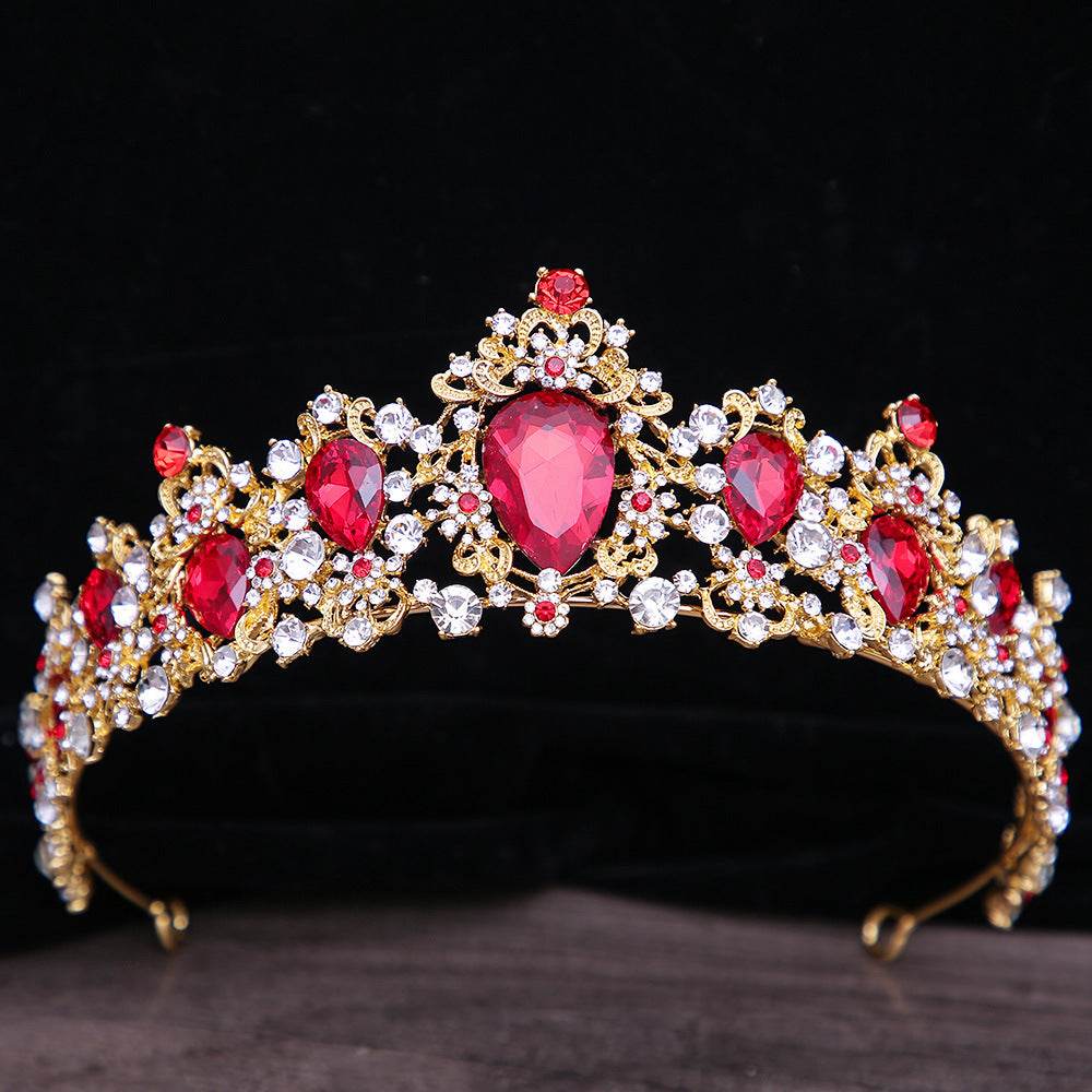 Baroque Rhinestone Crystal Bridal Crown - Elegant Wedding Hair Jewelry - Buy Center