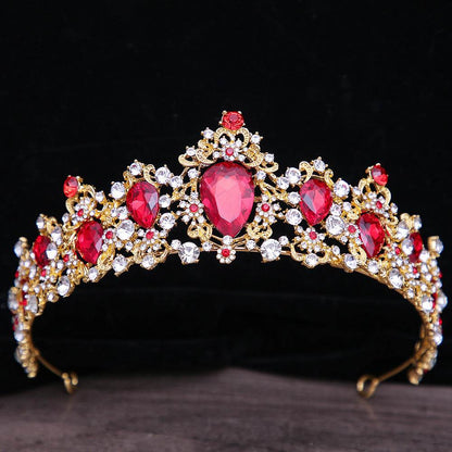 Baroque Rhinestone Crystal Bridal Crown - Elegant Wedding Hair Jewelry - Buy Center