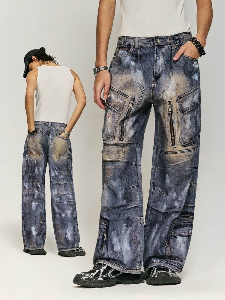 Buycenter Multi-Pocket Jeans for Men & Women - Stylish Straight-Leg Fit - Buy Center