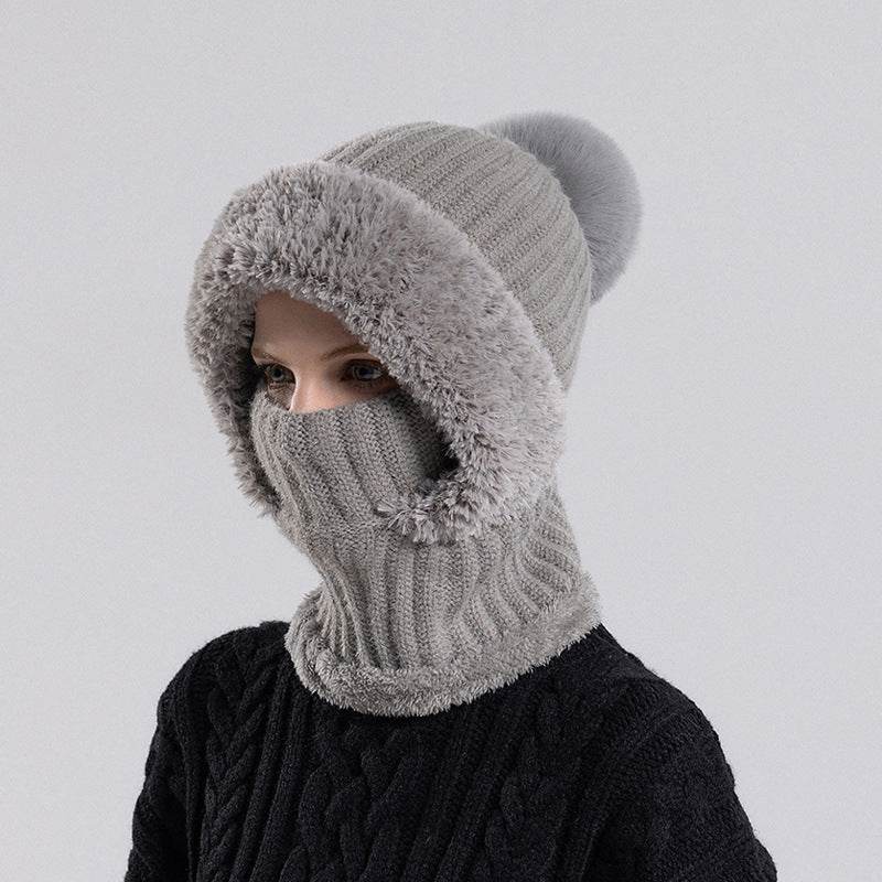 Women's Knitted Hat Scarf Mask - Stylish Winter Accessory in Multiple Colors - Buy Center