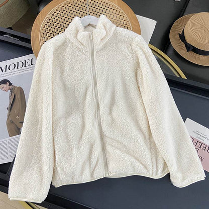 Women's Long Fleece Cardigan Coat - Stylish Zipper & Cozy Warmth - Buy Center
