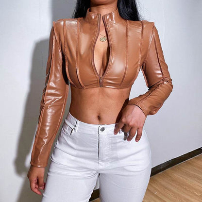 Buycenter Autumn Winter Leather Jacket - Slim Fit Zipper Design - Buy Center