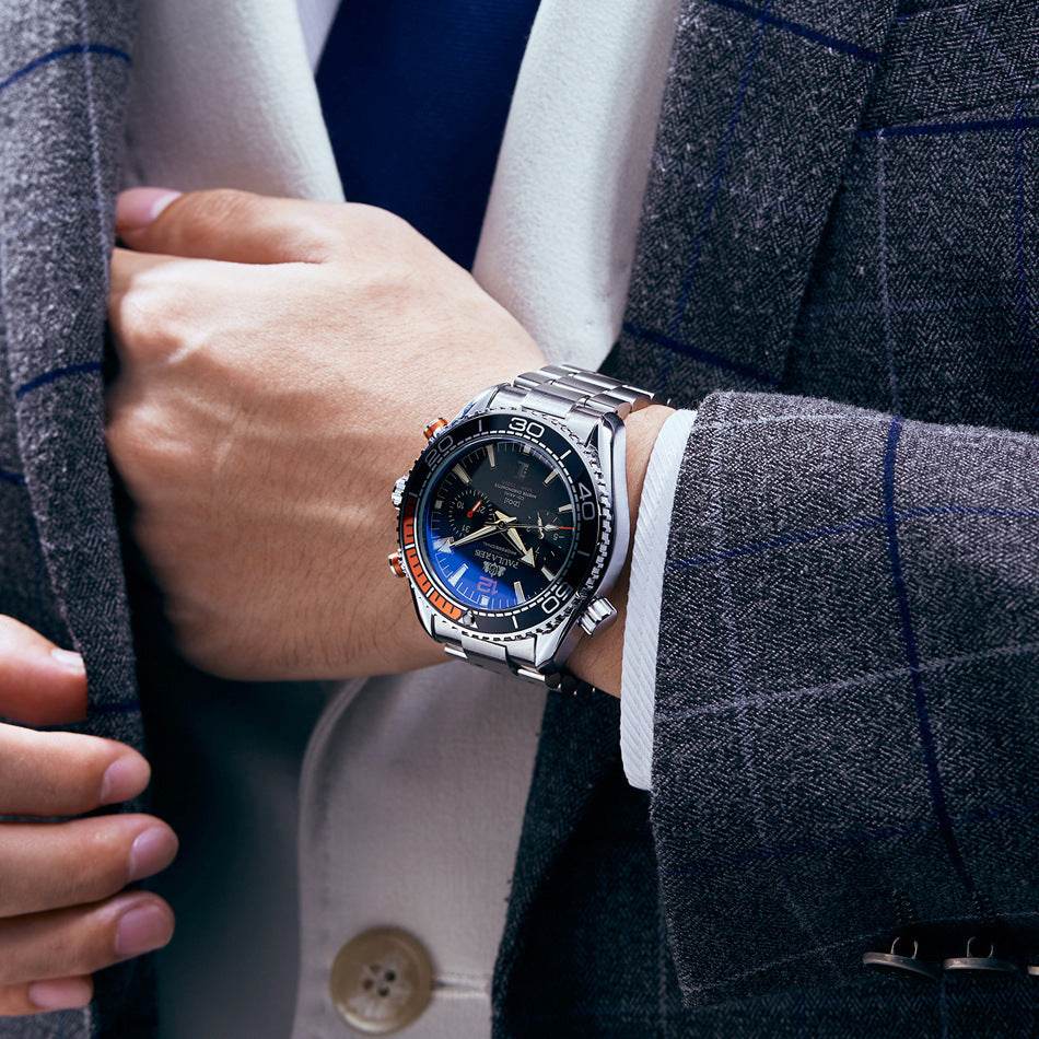 Multifunctional Men's Mechanical Watch - Luminous, Waterproof, Steel Band - Buy Center