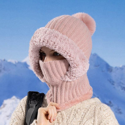 Women's Knitted Hat Scarf Mask - Stylish Winter Accessory in Multiple Colors - Buy Center