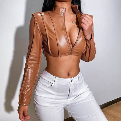 Buycenter Autumn Winter Leather Jacket - Slim Fit Zipper Design - Buy Center
