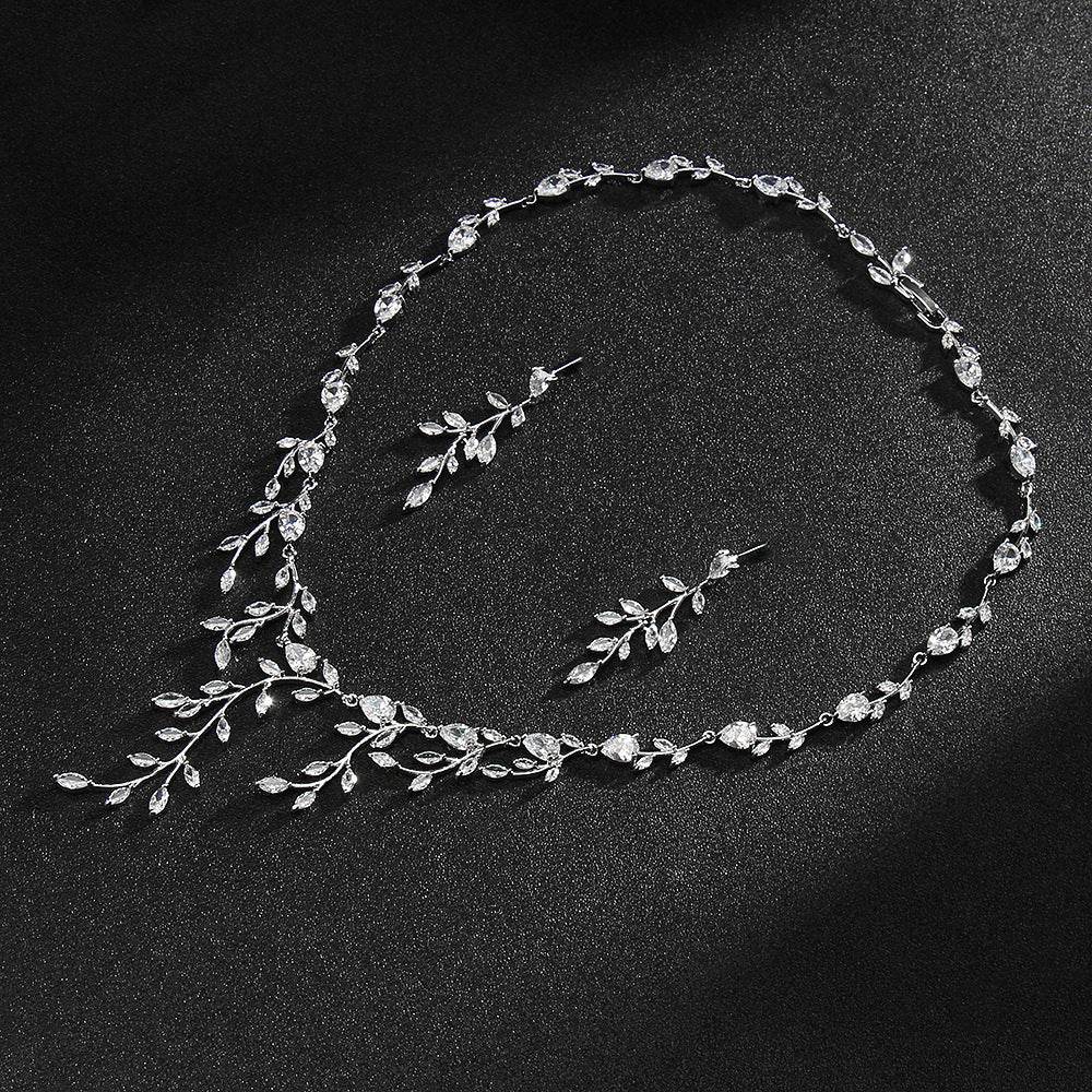 Buy Center Minimalist Zircon Necklace & Earrings Set - Fashion Jewelry - Buy Center