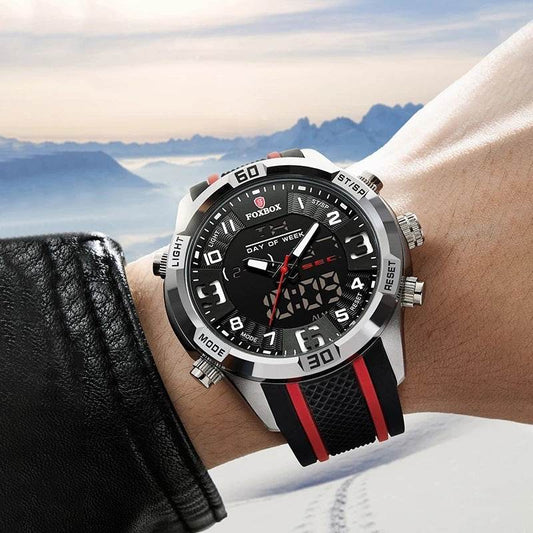 Men's Dual Display Sports Watch - Waterproof Chronograph for Active Lifestyles - Buy Center